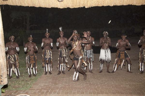 Tribal dance at night visit on South Africa, Namibia, Zimbabwe safari