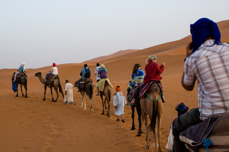 Camel ride in Erg Chebbi, Morocco 