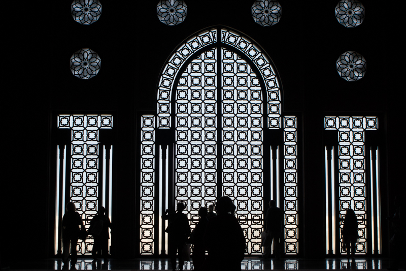 Inside Hassan II Mosque in Casablanca, Morocco