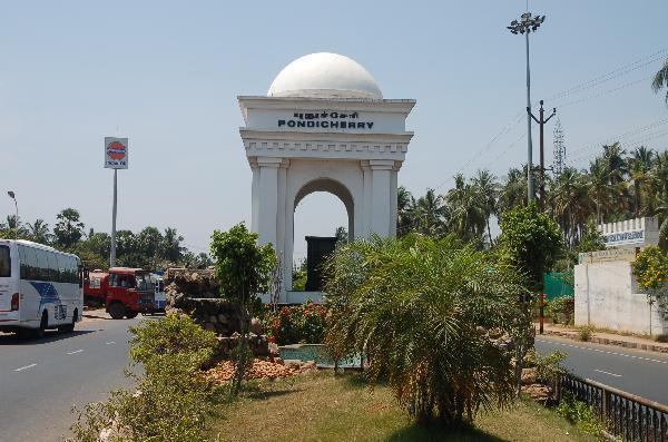 Gate near Pondicherry on South India tour