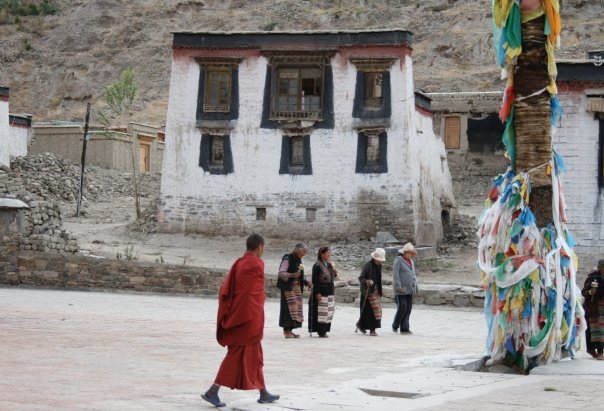Tibet Monk & Prayer Flags - Jessika Pilkes