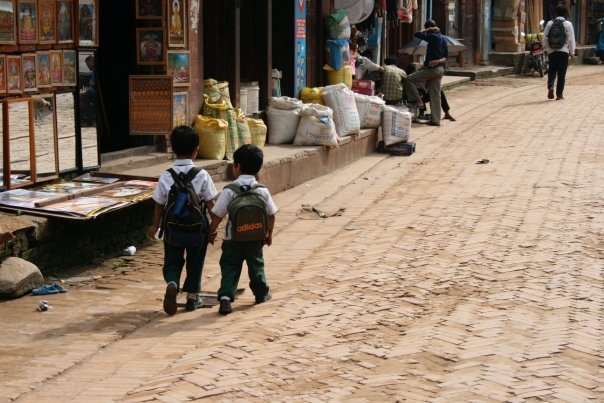 Nepal Little Boys hand in hand